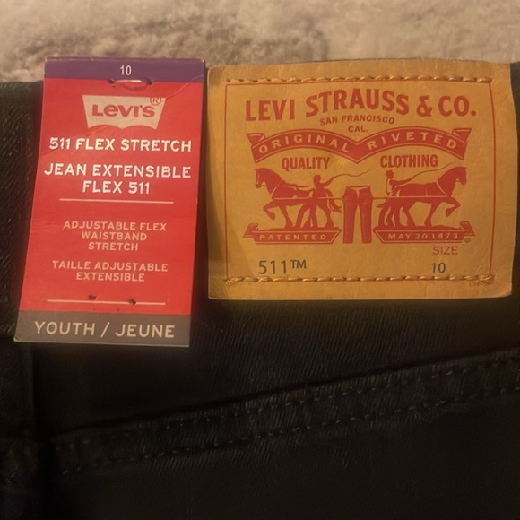 Youth Sz 10 Levi's Black Denim Jeans Boy/Girl - Picture 8 of 10